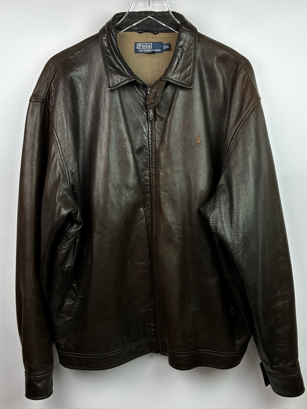 Polo Ralph Lauren Vintage Y2K Lambskin Leather Bomber Jacket